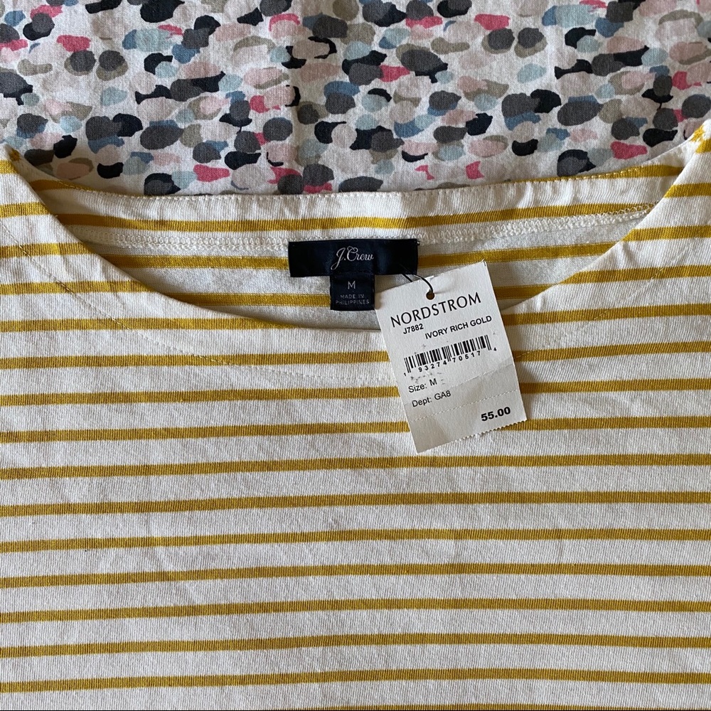 J.Crew 3/4 sleeve striped top (runs large)